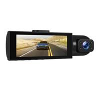 Cámara de salpicadero de vehículo de triple lente, video 4K, monitoreo en el coche y reconocimiento facial, adecuada para seguridad de registro de conducción