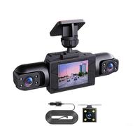 Cámara de salpicadero delantera y trasera, sistema de cámara de salpicadero de coche de visión completa de 360°, con cámara frontal 4K UHD y lentes laterales y traseras de 1080P, pantalla IPS de 3.16