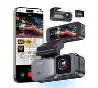 Cámara De Salpicadero Inalámbrica Osmo Dashcam Pro 4K for Coche, Frontal Y Trasera, WiFi De 5,8 GHz, GPS, Tarjeta De Memoria De 64GB, Monitor De Aparcamiento Y Lente Gran Angular De 170°