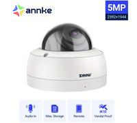 Cámara de seguridad ANNKE Dome 3K Poe H.265+ con visión nocturna 2.0 de , 120 DB WDR y 3D DNR, micrófono incorporado con acceso remoto, a prueba de vándalos, inspección de vehículos y peatones