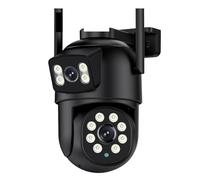 Cámara de seguridad, cámara IP PTZ de doble lente 4K de 8 MP con pantalla dual, 4 MP HD, zoom digital 4X, seguimiento automático, inalámbrica, for exteriores, for seguridad del hogar en interiores y e