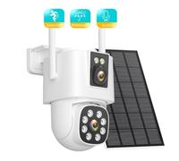 Cámara de Seguridad, Cámara Solar 4G SIM de 8 MP y 4K, cámara IP de Seguridad PZT for Exteriores, batería integrada de 12000 mAh, detección automática de Seguimiento con IA(8MP NO SD Card)