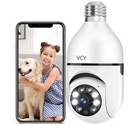Cámara de seguridad con bombilla E27 Cámara IP WiFi inalámbrica de 360 grados, cámara IP 5 GHz 1080p Smart Home Monitoreo Kids Cam con detección de movimiento visión nocturna seguimiento automático