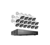Cámara de Seguridad, De Seguridad DVR Ultra HD de 16 Canales con 16 Uds. Kit de cámara de Seguridad Interior y Exterior con visión Nocturna a Todo Color Super HD de 6MP(2T,CR1CJ)