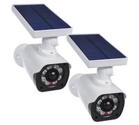 Cámara de seguridad falsa con energía solar IP66 | LED rojo parpadeante | Sensor de movimiento | Resistente a la intemperie | Aspecto realista de cámara para uso en interiores y exteriores (2)