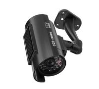 Cámara de seguridad falsa simulada de energía solar, cámaras de imitación impermeables para exteriores, vigilancia antirrobo en forma de bala, con luz LED intermitente, con