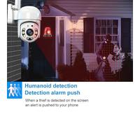 Cámara de Seguridad, HD WiFi IP Camera PTZ Outdoor Waterproof Home Security Protection Full Color Night Vision Surveillance Camera(CAM Add 64GB Card)