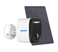 Cámara de seguridad IP Escam QF370 3MP Visión Nocturna a Color WiFi Panel Solar Blanco