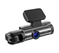 Cámara de seguridad - Pantalla HD de visión nocturna de metal de doble lente, grabadora inalámbrica doble de metal con visión nocturna | Cámara de salpicadero para coche | para conducir