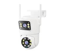 Cámara de seguridad para exteriores Cámara PTZ de doble lente de 8MP, , pantalla Dual 4K HD, reconocimiento corporal Ai, cámara de videovigilancia de seguridad for exteriores de 4MP Cámara WiFi de seg