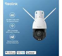 Cámara de seguridad REOLINK 4K Wi-Fi 6 PTZ Zoom óptico 5X Pan & Tilt seguimiento automático detección inteligente 8MP cámara IP domo Onvif para exteriores