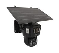 Cámara de Seguridad WiFi Exterior, Cámara de Seguridad Solar 4K 8MP Lente Doble con Monitoreo en Tiempo Real, Intercomunicador de 2 Voces, Seguimiento Humanoide, Visión Nocturna