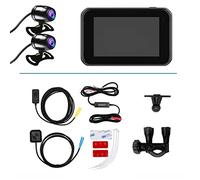 Cámara de Tablero, Cámara de Metal for Motocicleta 4 ", GPS, HDR, IP67, Resistente al Agua, Moto Dash CAM, Full HD, 1080P, 30fps, 140°, Sensor 2023(64G)