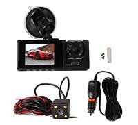 Cámara de Tablero, Grabadora Triple 170° Ángulo Amplio Full HD 380p, DVR Coche 3 Vías Interior Exterior, for Conductores Seguros Viajes Largos Estacionamiento Seguro