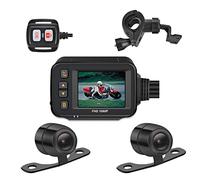 Cámara de Tablero, Motocicleta DVR 1080P Full HD Cámara de acción Grabadora Frontal y retrovisor Impermeable Dinámica Dash CAM(None)