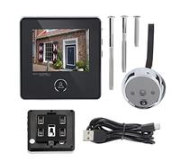 Cámara de timbre con mirilla de seguridad, visor de puerta con vídeo de 0,3 MP con monitor LCD, lente gran angular de 90°, visión nocturna por infrarrojos, memoria integrada, sin
