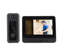 Cámara de Timbre de Video, Timbre de Video WiFi Inteligente 1080P HD con Visión Nocturna de Gran Angular, Videollamadas Remotas de Audio de 2 Vías Cámara de Timbre Inalámbrico