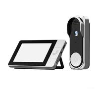Cámara de timbre inalámbrica con pantalla de 4.3 pulgadas, video HD 1080P, visión amplia de 130°, conversación bidireccional, visiones infrarrojas, impermeable IP65, para almacenamiento de tarjetas SD