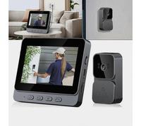 Cámara de timbre inalámbrica con vídeo HD 1080p, pantalla IPS de 4,3 pulgadas y sistema de seguridad para el hogar mejorado.
