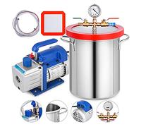 Cámara de vacío 1.8-5Gallon + Bomba refrigerante .8-4CFM Etapa una sola etapa Kit sellador cámara silicona - Tech-Pro(3CFM 3Gallon)
