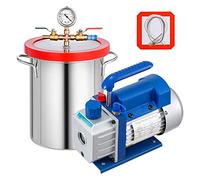 Cámara de vacío 1.8-5Gallon + Bomba refrigerante .8-4CFM Etapa una sola etapa Kit sellador cámara silicona - Tech-Pro(3CFM 5Gallon)
