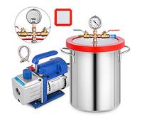 Cámara de vacío 1.8-5Gallon + Bomba refrigerante .8-4CFM Etapa una sola etapa Kit sellador cámara silicona - Tech-Pro(4CFM 3Gallon)