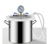 Cámara de vacío de acero inoxidable de gran tamaño for desgasificar piezas de silicona y resina fundidas, con capacidad de 6 a 98 litros y tapa de acrílico transparente.(35L(35x35cm))