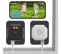 Cámara de Ventana de 3 MP 2K, Cámara Ventana, Camara Vigilancia WiFi Interior 2.4/5GHz, Para Vigilancia Exterior, Visión Nocturna en Color, Detección de Personas/Movimiento, Instalación sin Taladros