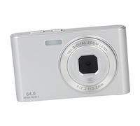 Cámara de Video 4K 64MP Cámara Retro 18x Zoom Digital con Temporizador de Luz Flash Incorporado y Anti-Shake para Fotografía de Viaje Selfie (Silver)