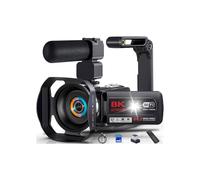 Cámara de video - 8K 64MP para vlogging - Pantalla táctil de 3" - Zoom digital 18X - Visión nocturna IR