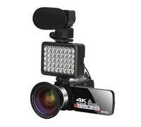 Cámara de Video, Cámaras Digitales 4k, videocámara Profesional for cámara de vídeo Vlog Cámara WiFi de 48MP Cámara con Zoom Digital 18X Cámara Web Digital(32GB,B)