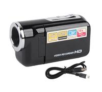 Cámara de Video Digital Pantalla de Color de 2 Pulgadas 1080p 16MP 16x Zoom Anti Shake Dv Videocámar del Campus de Viaje de Crecimiento (Black)