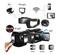 Cámara de vídeo Videocámara Cámara de vlogging de cámara vlog digital 4k for la cámara web 4 8MP wifi 30x Cámara de vlogging digital zoom con cámara de grabadora de pantalla táctil de 3.0 pulgadas Cám