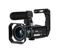 Cámara de vídeo Videocámara Videocámara Videocámara Camcorder 4K Digital Vlogging Cámara Ac7 10x Zoom óptico blogger filmando profesional con micrófono Cámara de vlogueo multifuncional(Bundle A)