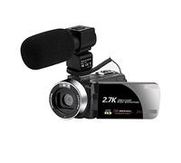 Cámara de vídeo Vlogging Cámara Grabadora Cámara de vídeo de 2,7 K, videocámara Digital Livestream for uso doméstico, Zoom 16X, cámara web Vlog de 30MP, pantalla táctil giratoria 3,0(With Microphone)