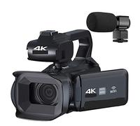 Cámara de vídeo Vlogging Cámara Grabadora Lanzamiento Cámara 4K Videocámaras Cámara web Cámara Ultra HD de 64MP Zoom 18X 4.0quot;Vídeo de la cámara de la pantalla táctil(128G SD Card,RX200-mic)