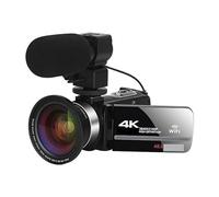 Cámara de vídeo Vlogging Cámara Grabadora Videocámara digital de 48MP Cámara de video digital for Streaming Vlog Recorder 4K 18X Estabilizador de cámara web de lapso de tiempo(128G SD Card,With Mic Le