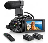 Cámara de vídeo YouTube Vlog FHD 1080P 24.0MP 3.0 pulgadas Pantalla rotatable 270 grados Zoom 16X micrófono, control remoto, 2 baterías