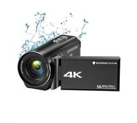 Cámara de videocámara 4K Ultra HD 56MP 30FPS Cámara de vlogueo, zoom digital 18X Resistente al agua para