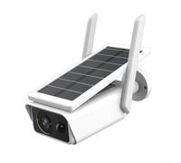 Cámara de vigilancia al aire libre alimentada por energía solar con detección de movimiento PIR, comunicación de audio bidireccional y soporte de red dual incluyendo punto de acceso AP