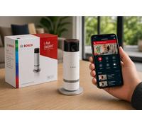 Cámara interior Eyes II de Bosch Smart Home, cámara de vigilancia wifi para interiores, compatible con Amazon Alexa