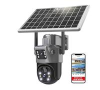 Cámara de vigilancia, Cámara Solar de doble lente 4K de 8MP, cámaras de vigilancia de seguridad for exteriores con Panel Solar, detección humana, cámara CCTV PTZ SIM 4G ,Camaras de seguridad(4G Camera