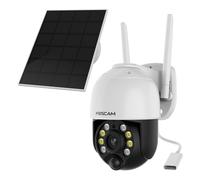 Cámara de vigilancia Foscam B4 WLAN blanca incl. panel solar 4MP (2560x1440), funcionamiento con batería, WLAN, función de giro e inclinación