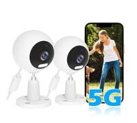 Cámara de vigilancia interior y exterior, cámara de vigilancia Wifi 5G para cámara de bebé/mascotas, IP66 impermeable, cámara exterior con visión nocturna, audio bidireccional, zoom automático