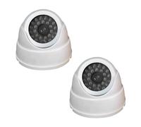 Cámara de vigilancia realista para interiores y exteriores, dispositivo de seguridad simulado con luz LED intermitente, funciona con pilas, cámara de seguridad falsa con luz LED parpadeante