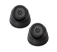Cámara de vigilancia realista para interiores y exteriores, dispositivo de seguridad simulado con luz LED intermitente, funciona con pilas, cámara de seguridad falsa con luz LED parpadeante