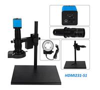 Cámara de visión artificial 1 6MP PCB Microscopio de reparación de chips HDMI VGA 1080P Cámara de microscopio industrial LED Luz de anillo 18 0x c Monte lente grande soporte de banco de trabajo Cámara