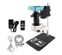 Cámara de visión artificial 3 8MP USB HDMI Conjunto de cámara de microscopio de video industrial 2k 180x c- Lente de montaje for teléfono tarjeta de circuito impreso Reparación de soldadura Soporte de