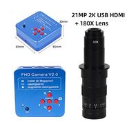 Cámara de visión artificial Completo HD 2K 48MP 21MP Laboratorio de video VGA HDMI USB Cámara de microscopio 13 0x 180x Zoom C Mount Lens for tarjeta de circuito impreso Mira la reparación del teléfon