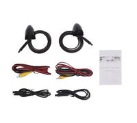 Cámara de visión Lateral del automóvil AHD 720P HD Cámara de Respaldo inversa Impermeable de Gran Angular con tecnología de detección Inteligente para vehículos DC12V 1 par (Negra)